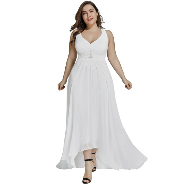 Ever-Pretty Plus Long V-neck Evening Dress Backless Bridesmaid Dress Maxi 09983 